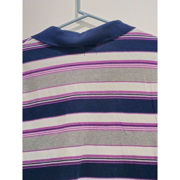 Levis Mens Striped Polo Shirt With Navy Collar Size L - Picture 11 of 15